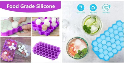 Ice Cube Maker Tray – BPA-Free Silicone Molds (Pack of 2) | Multi-Use for Drinks, Juices, Cocktails