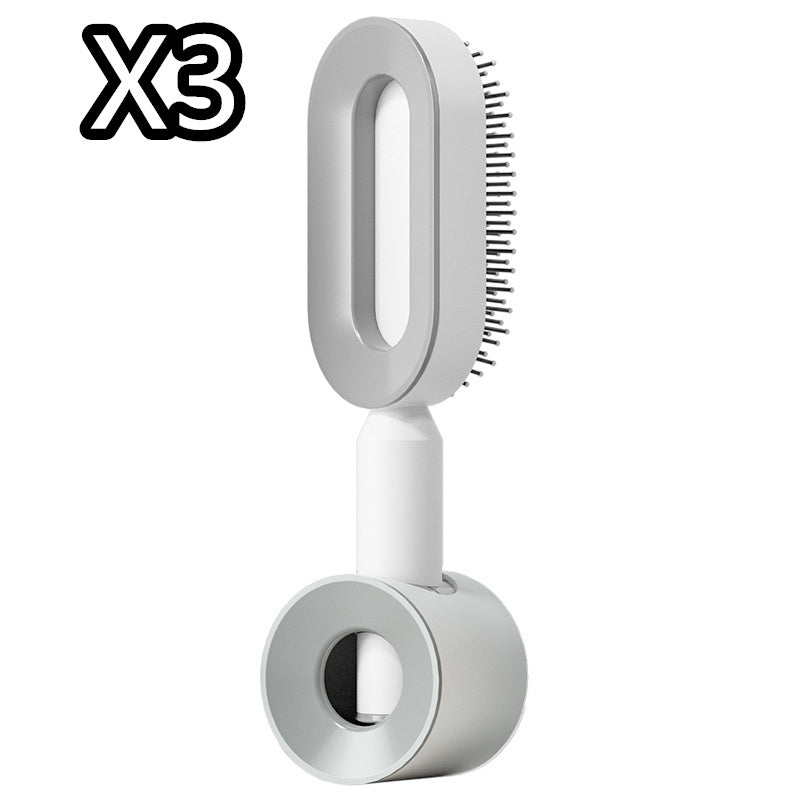 Self-Cleaning Hair Brush for Women – Anti-Static Scalp Massage Comb with One-Key Hair Removal