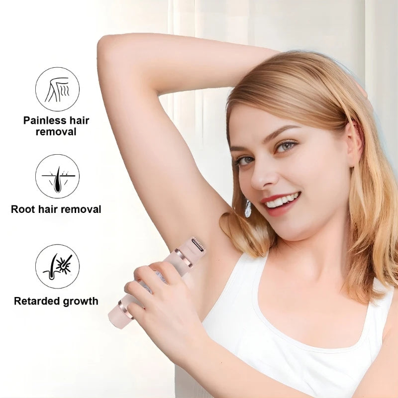 Dual-Head Electric Epilator – Painless Hair Removal Shaver for Women’s Face, Bikini, Legs & Underarms