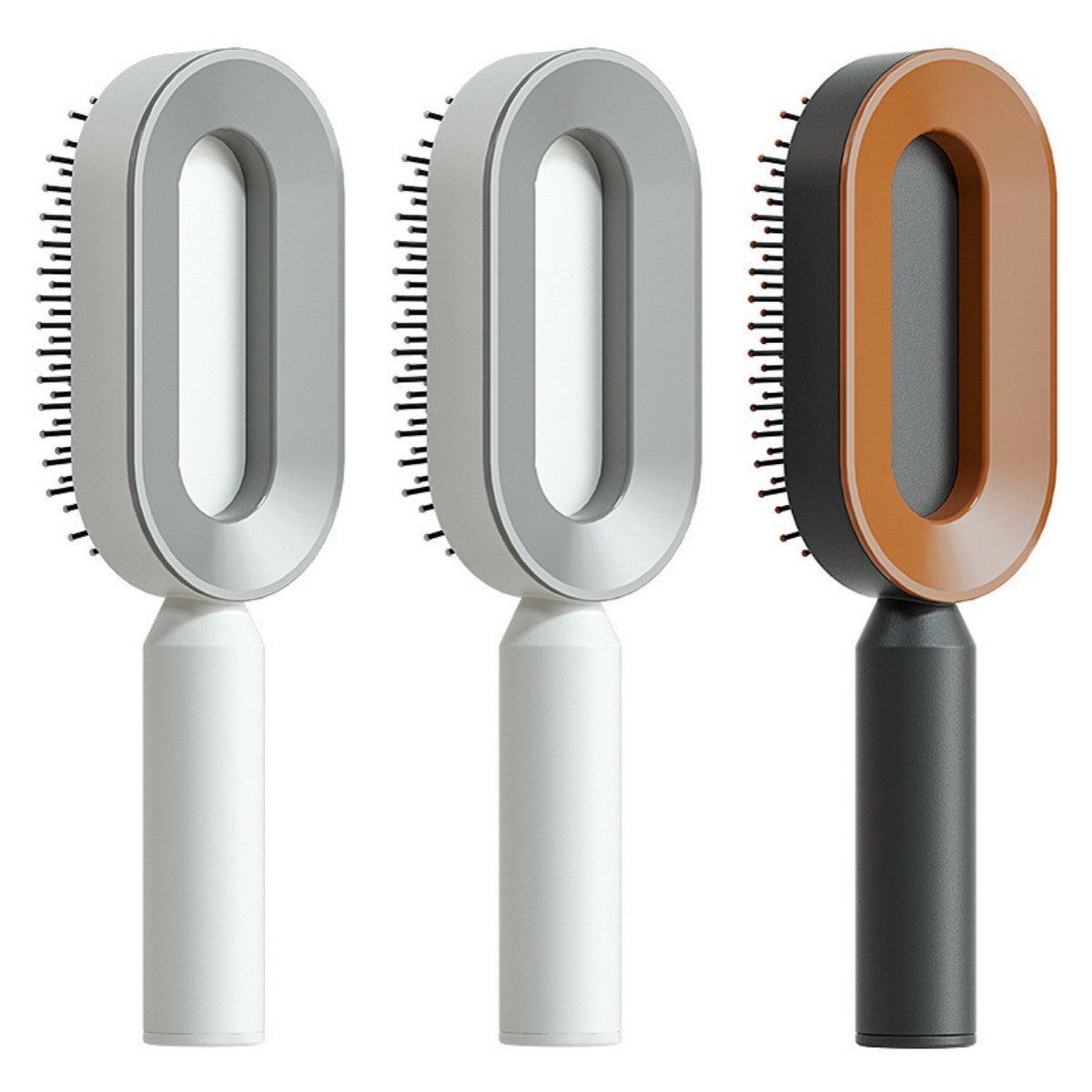 Self-Cleaning Hair Brush for Women – Anti-Static Scalp Massage Comb with One-Key Hair Removal