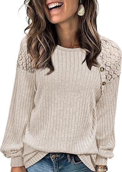 Women's Lace Patchwork Raglan Sleeve Top – European & American Style Blouse