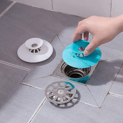 2‑in‑1 Silicone Drain Stopper &amp; Hair Catcher – Multipurpose Floor/ Sink Cover (Pack of 2)