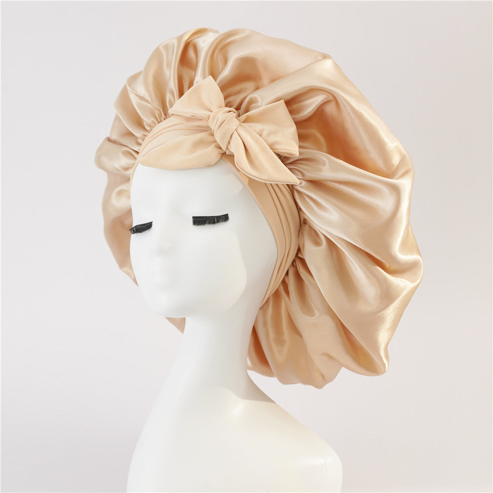 Adjustable Satin Hair Bonnet for Sleeping – Silk Night Cap Scarf Wrap for Curly Hair Protection