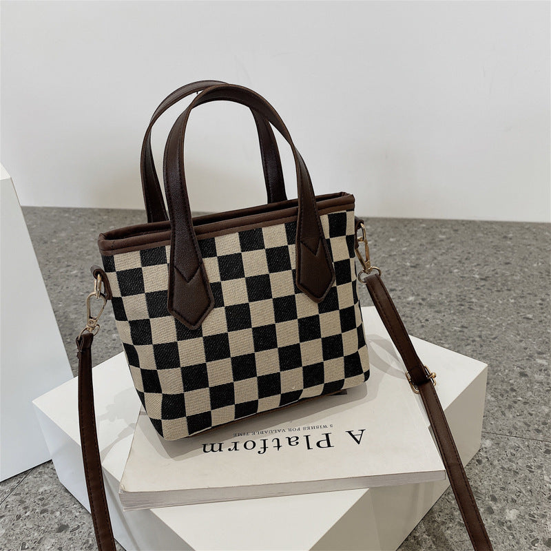 Fashion Houndstooth Shoulder Bag – Timeless Checkerboard Chic for Everyday Elegance