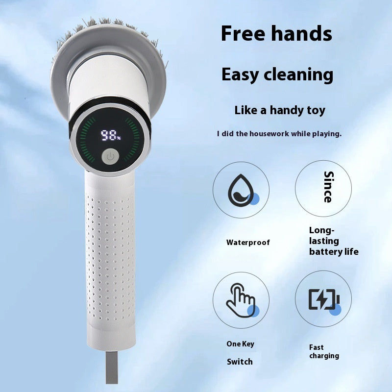 Wireless Smart Electric Cleaning Brush – Sink, Pot & Kitchen Surface Scrubber with LED Display