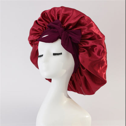 Adjustable Satin Hair Bonnet for Sleeping – Silk Night Cap Scarf Wrap for Curly Hair Protection