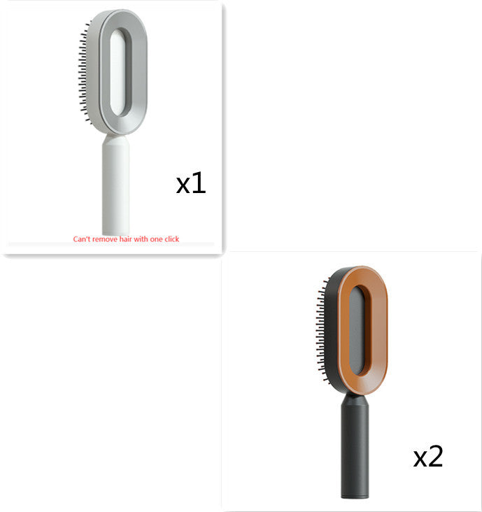 Self-Cleaning Hair Brush for Women – Anti-Static Scalp Massage Comb with One-Key Hair Removal