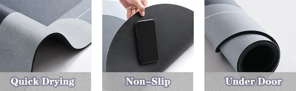 Cushion Mat Super‑Absorbent Soft Carpet – Quick‑Dry, Non‑Slip Dirt Barrier (Round, 40×60 cm)