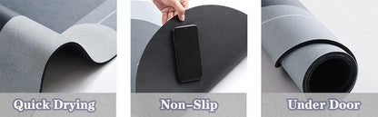 Cushion Mat Super‑Absorbent Soft Carpet – Quick‑Dry, Non‑Slip Dirt Barrier (Round, 40×60 cm)