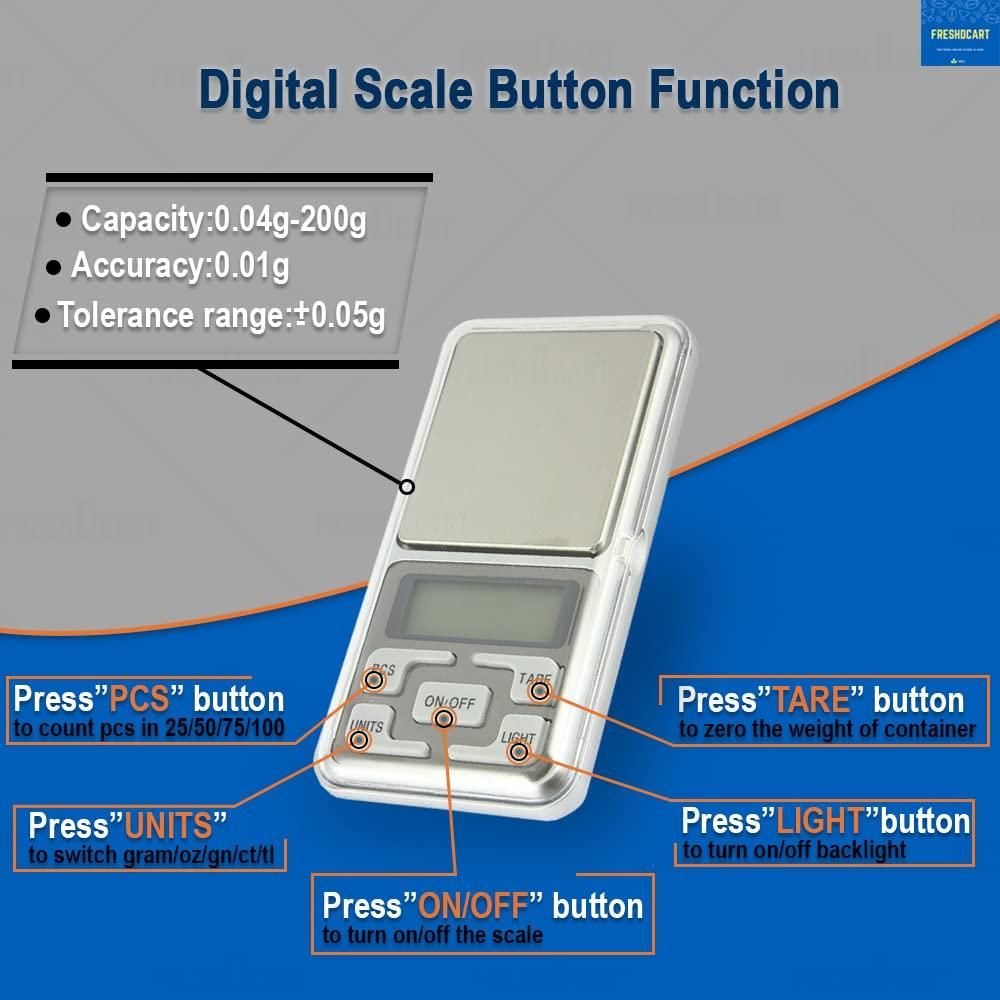 Mini Pocket Digital Weight Scale with Auto Calibration – 200g Capacity, 0.01g Precision, Portable Jewelry &amp; Kitchen Scale