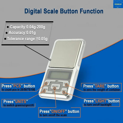 Mini Pocket Digital Weight Scale with Auto Calibration – 200g Capacity, 0.01g Precision, Portable Jewelry &amp; Kitchen Scale