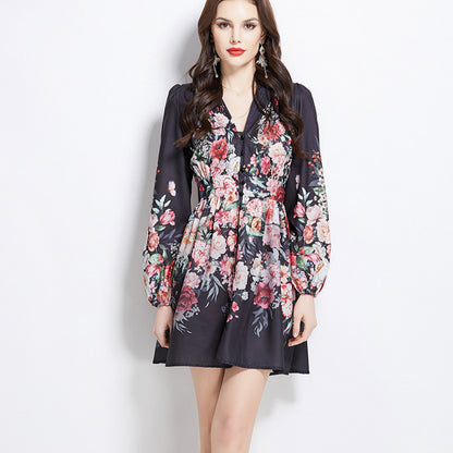 Women's French Retro Fashion Dress – Elegant Vintage-Inspired Style