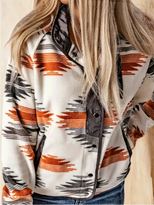 Women's Western Print Casual Jacket - Boho Chic Lightweight Outerwear