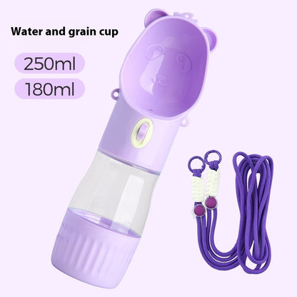 2-in-1 Portable Dog Water Bottle with Food Container – Leak-Proof Outdoor Pet Feeder for Dogs & Cats | 380ml/500ml Travel Cup