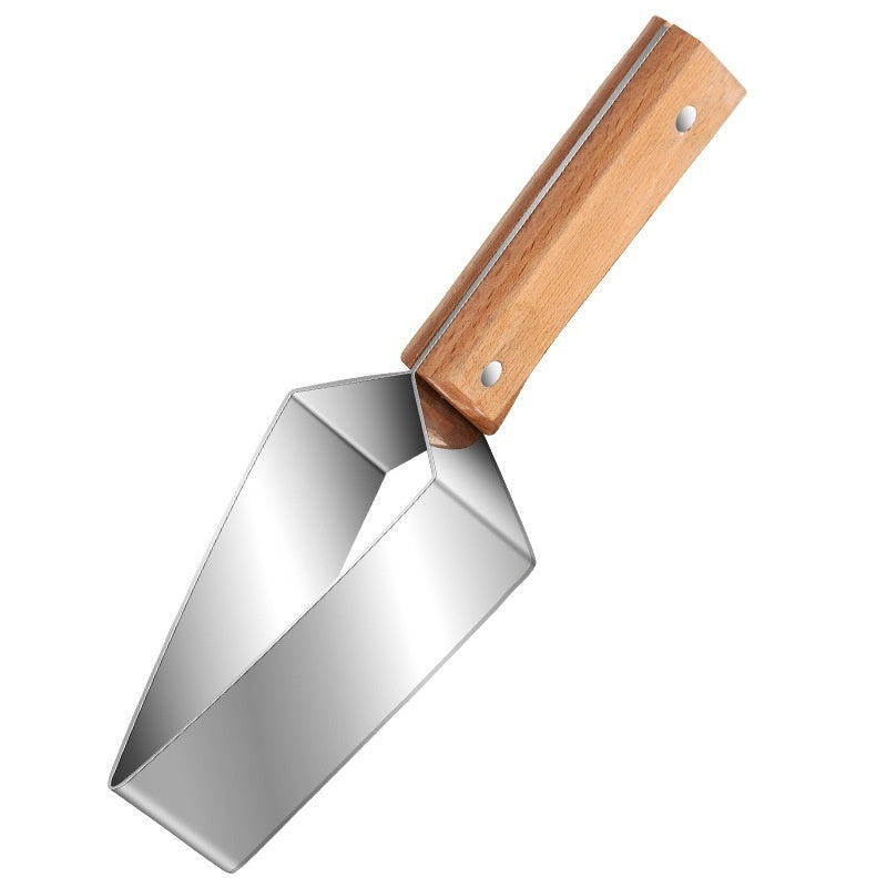 430 Stainless Steel Watermelon Cutter – Triangle Fruit Slicer Knife with Safety Cover for Melons, Apples &amp; More