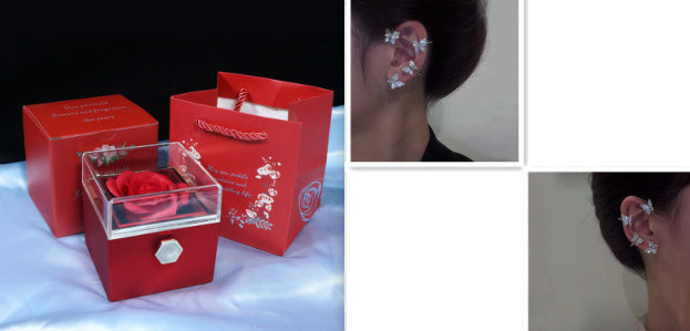 Rotating Soap Flower Rose Gift Box – A Timeless Romantic Surprise with Hidden Jewelry Drawer