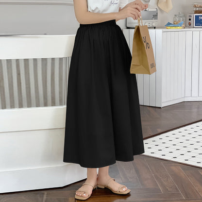 Skirt Pure Cotton Flared Pleated Swing