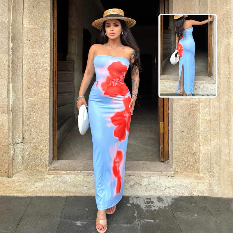 Summer Sexy Slim Slit Tube Dress – Beach to Party Perfection