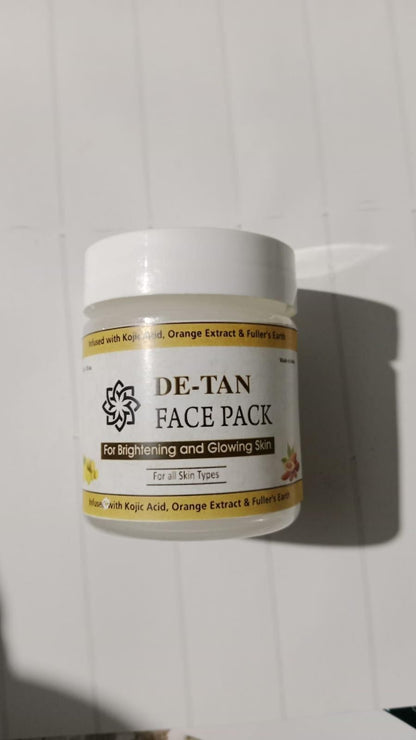 DE-Tan Face Pack – Glowing &amp; Radiant Skin | 50gm | With Kojic Acid, Argan Oil &amp; Natural Extracts