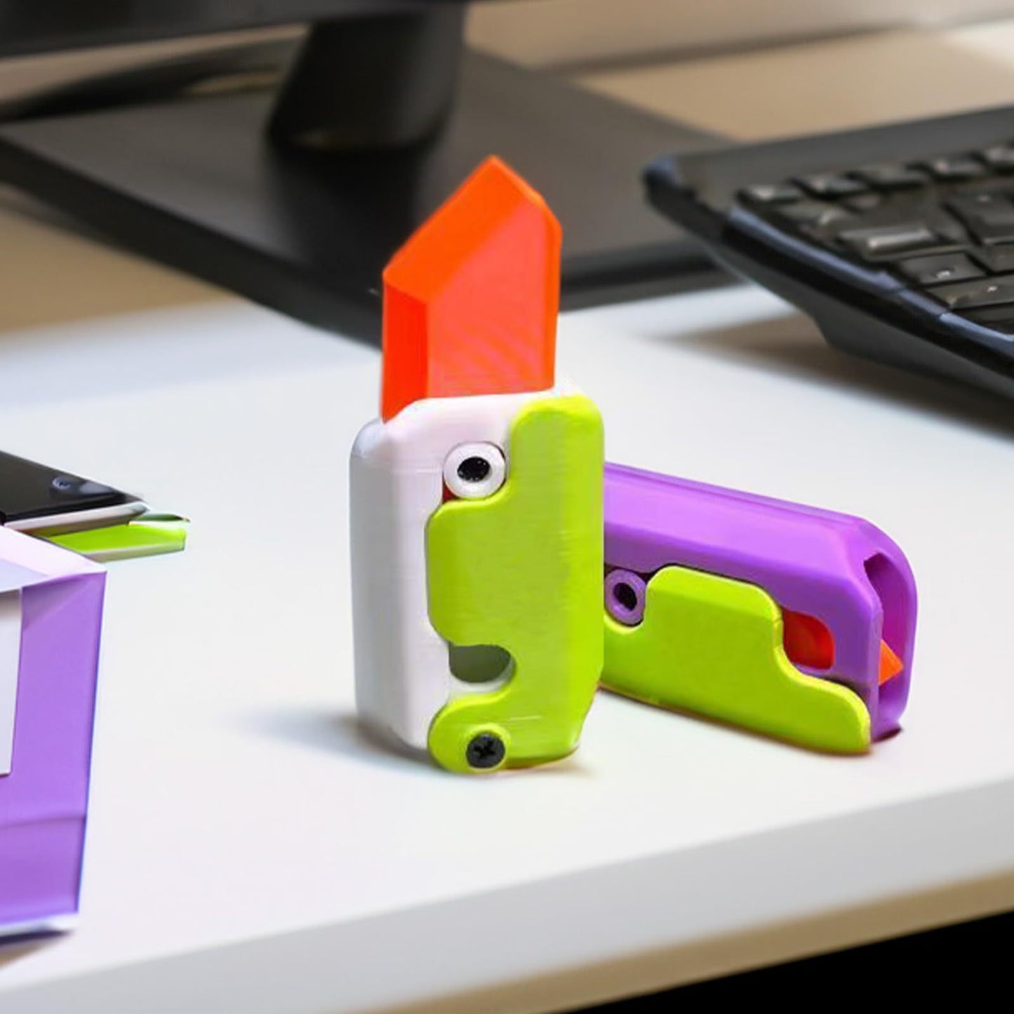 3D Printed Gravity Radish Knife – Fidget Toy & Mini Decompression Gift