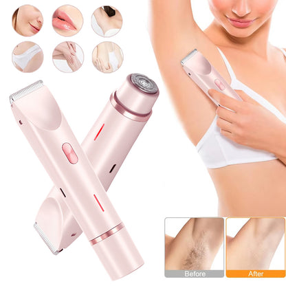 2-in-1 Electric Hair Remover for Women – Double Head Shaver for Body &amp; Bikini Line