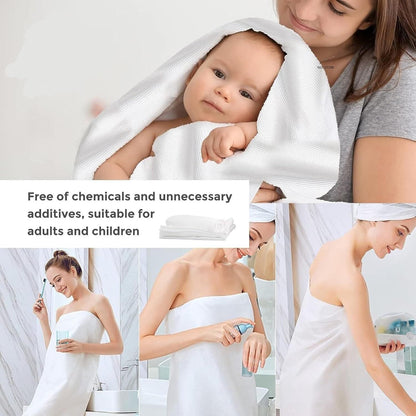 10 Pcs Compressed Bath Towel Tablets – Pure Cotton, Hypoallergenic, Portable &amp; Expandable Washcloths for Travel &amp; Camping