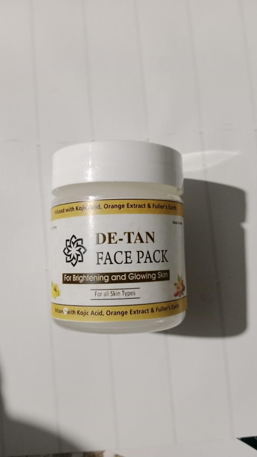DE-Tan Face Pack – Glowing &amp; Radiant Skin | 50gm | With Kojic Acid, Argan Oil &amp; Natural Extracts