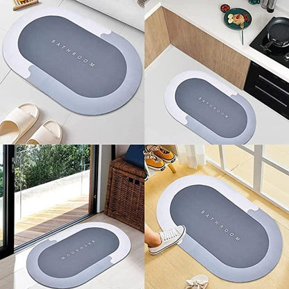 Cushion Mat Super‑Absorbent Soft Carpet – Quick‑Dry, Non‑Slip Dirt Barrier (Round, 40×60 cm)