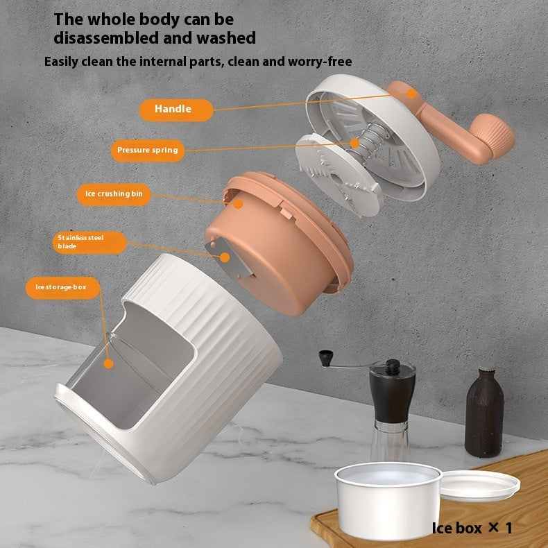 Hand-Cranked Ice Shaving Machine – Portable Smoothie &amp; Snow Cone Maker for Home &amp; Outdoor Fun!