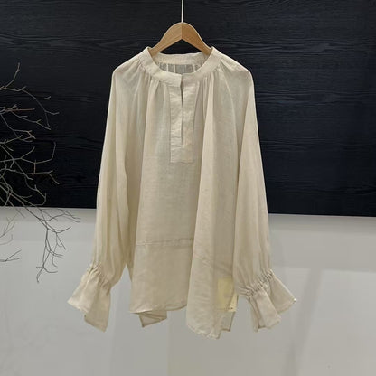 Elegant Design Sense Long Sleeve All-Match Blouse for Women