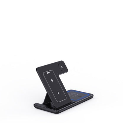 3-in-1 Fast Wireless Charger – 15W Foldable Charging Stand for iPhone 15–11, Apple Watch, AirPods Pro