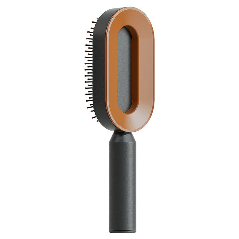 Self-Cleaning Hair Brush for Women – Anti-Static Scalp Massage Comb with One-Key Hair Removal