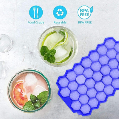 Ice Cube Maker Tray – BPA-Free Silicone Molds (Pack of 2) | Multi-Use for Drinks, Juices, Cocktails