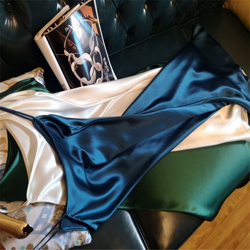 Triacetate Dress Long Satin Suspender Skirt