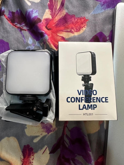 LED Video Light with Phone Holder Clip – Adjustable Brightness &amp; Color Temperature | Portable Lighting for Tripod, Selfie Stick, Live Streaming &amp; Video Recording
