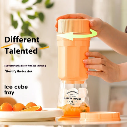 Rotating Ice Cube Tray with Lid – Twist-Release Ice Block Mold for Freezer, Home &amp; Mini Refrigerator (300ml)