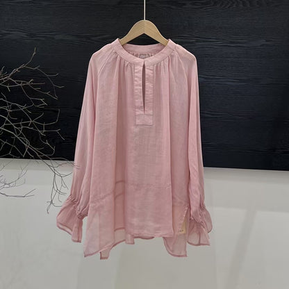 Elegant Design Sense Long Sleeve All-Match Blouse for Women