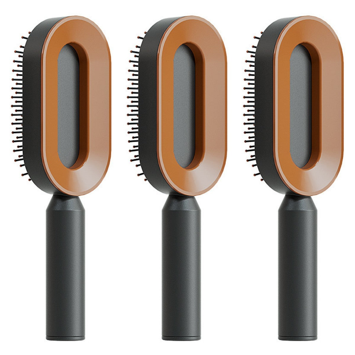Self-Cleaning Hair Brush for Women – Anti-Static Scalp Massage Comb with One-Key Hair Removal