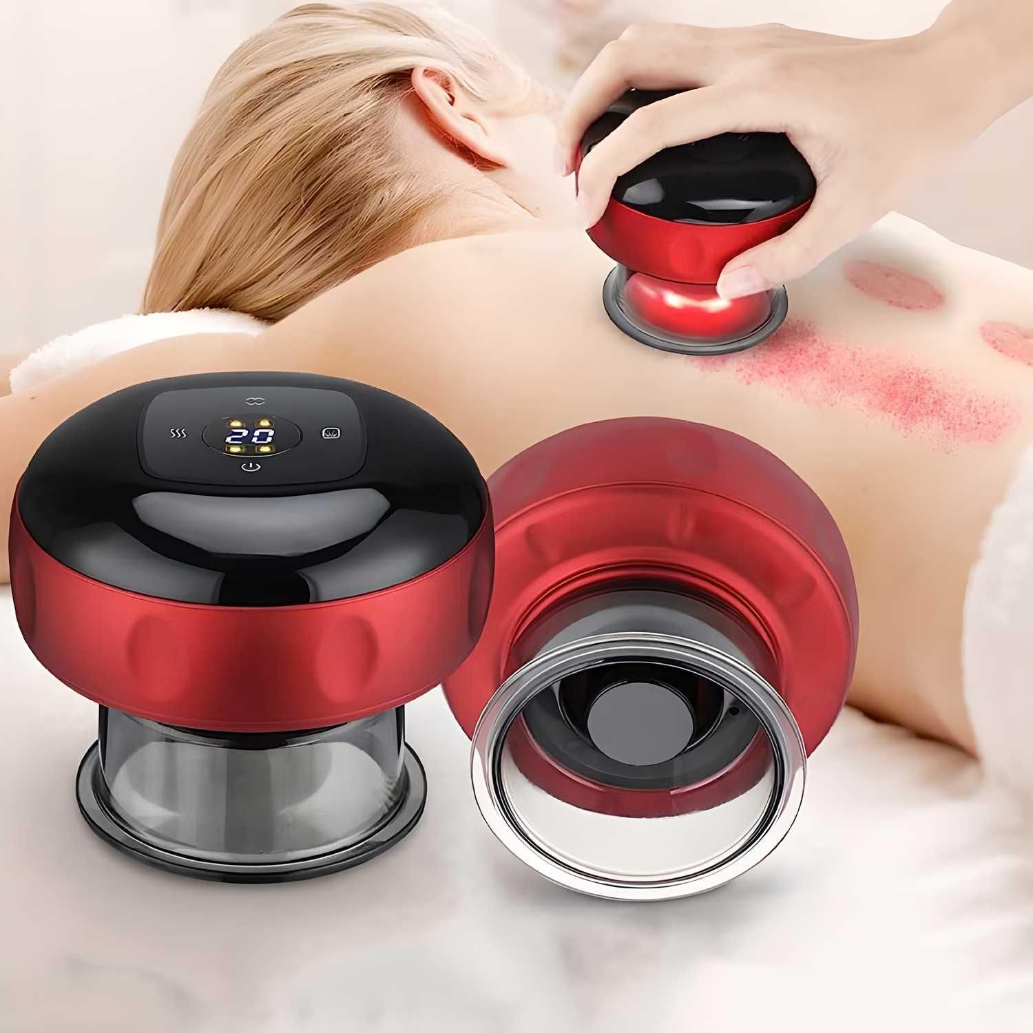 Electric Cupping Therapy Machine – 12-Level Temperature & Suction Settings with Hot Compress Mode