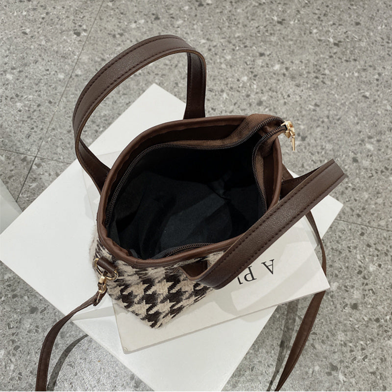 Fashion Houndstooth Shoulder Bag – Timeless Checkerboard Chic for Everyday Elegance