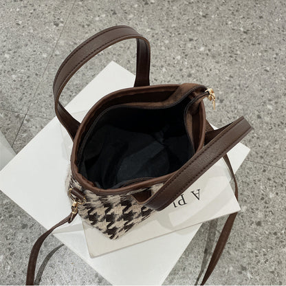 Fashion Houndstooth Shoulder Bag – Timeless Checkerboard Chic for Everyday Elegance