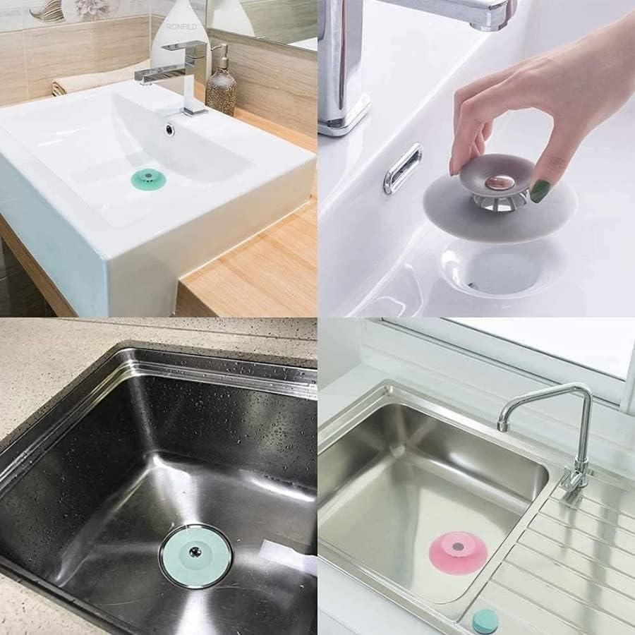 2‑in‑1 Silicone Drain Stopper &amp; Hair Catcher – Multipurpose Floor/ Sink Cover (Pack of 2)