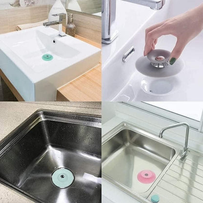 2‑in‑1 Silicone Drain Stopper &amp; Hair Catcher – Multipurpose Floor/ Sink Cover (Pack of 2)