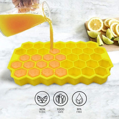 Ice Cube Maker Tray – BPA-Free Silicone Molds (Pack of 2) | Multi-Use for Drinks, Juices, Cocktails