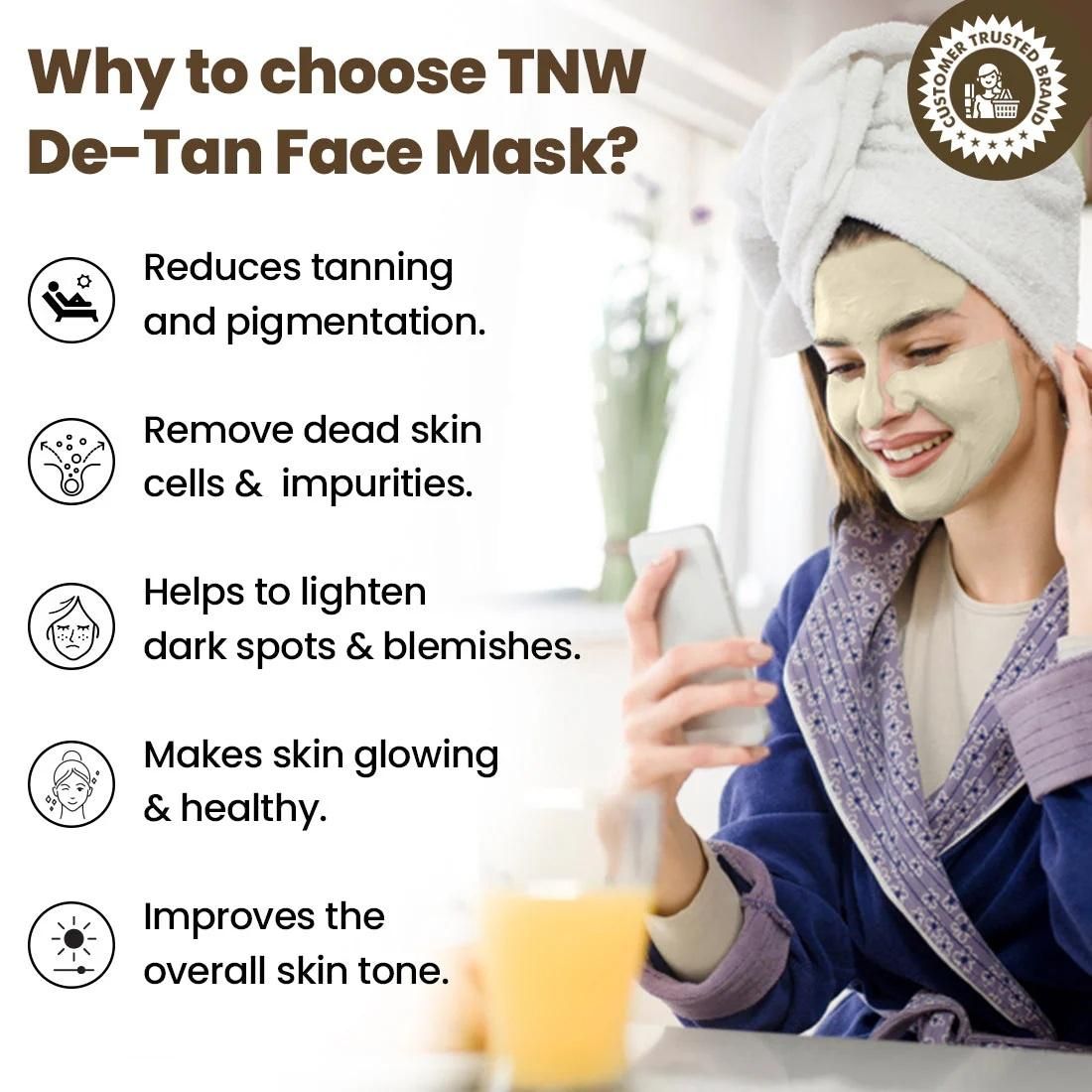 DE-Tan Face Pack – Glowing &amp; Radiant Skin | 50gm | With Kojic Acid, Argan Oil &amp; Natural Extracts