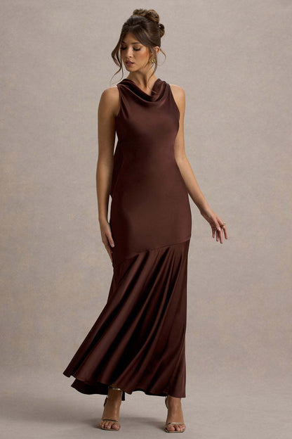 Women's French Style Fishtail Dress - Elegant Banquet Gown with Shoulder Detail