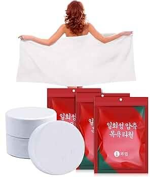 10 Pcs Compressed Bath Towel Tablets – Pure Cotton, Hypoallergenic, Portable &amp; Expandable Washcloths for Travel &amp; Camping