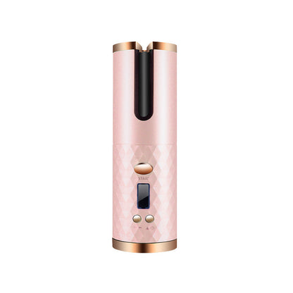 Rechargeable Automatic Hair Curler – Portable Ceramic Curling Iron with LCD Display & Rotating Curling Barrel for Women