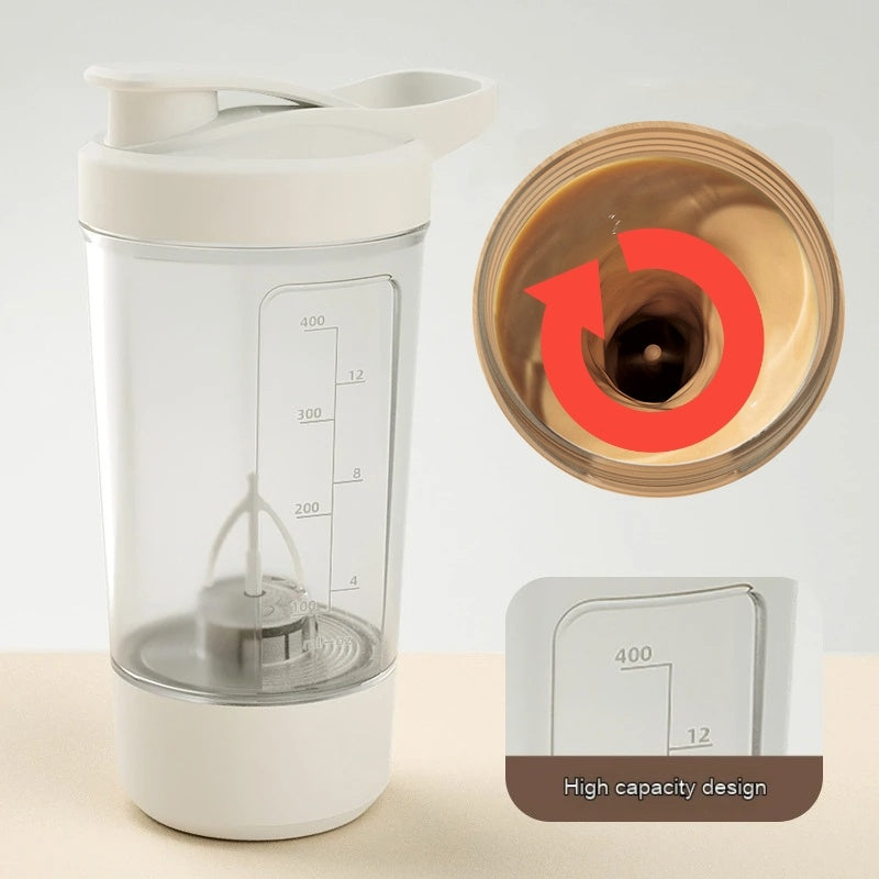 Portable Electric Mixing Cup – 400ml Protein Powder Shaker with 1200mAh Battery for Gym & Fitness