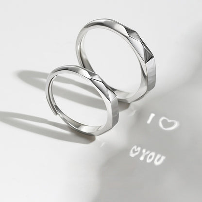 Romantic S925 Silver Love Ring – Light Reflection Hidden Message Jewelry for Engagement & Gifts